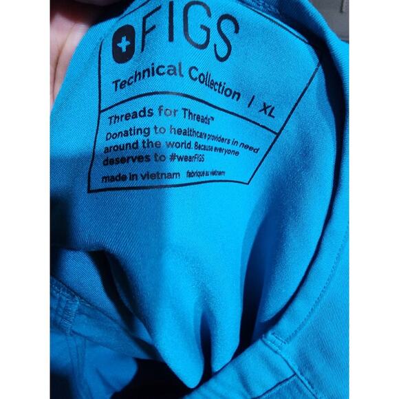 Figs Technical Collection Scrub Top Womens XL Teal V-Neck Medical Healthcare - Picture 4 of 4